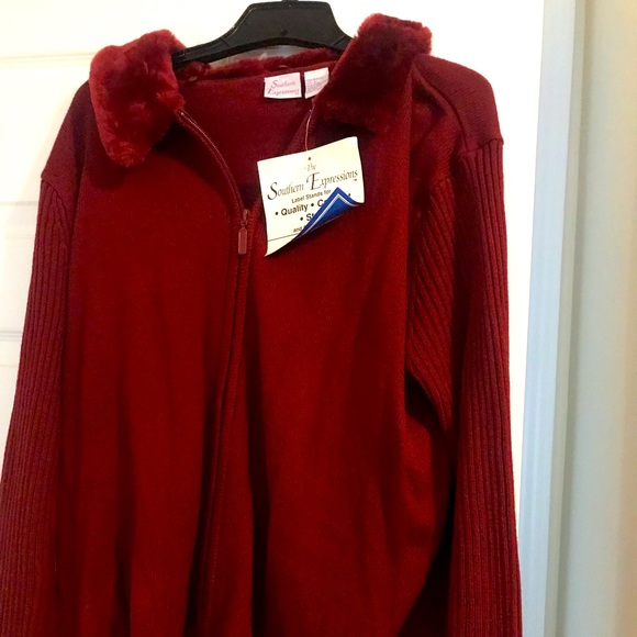 Southern Expressions Sweaters - Burgundy Versatile Sweater/Jacket
